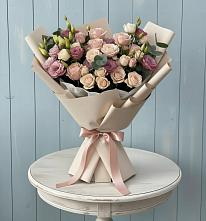 Букет цветов из:  Розы и Лизиантусы #REPLACE_PRED# Нововаршавке