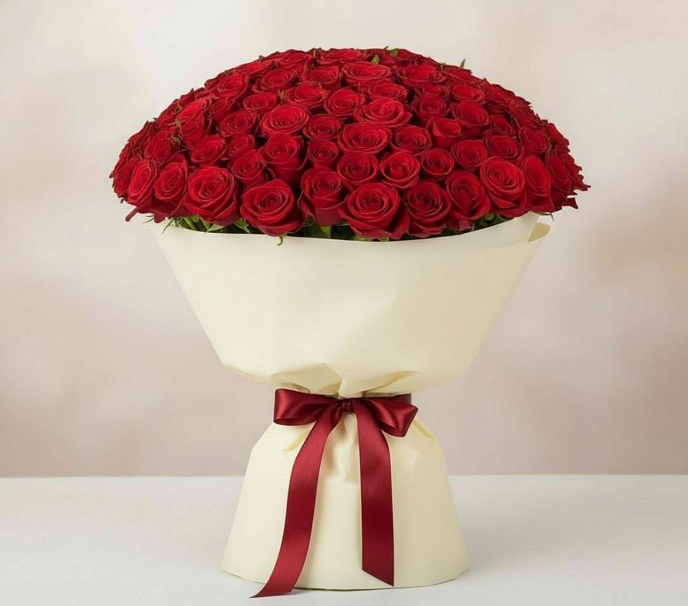 Букет 101 Красная роза Милано в Нововаршавке