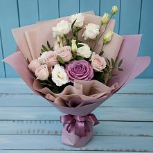 Букет цветов из:  Розы и Лизиантусы в Нововаршавке