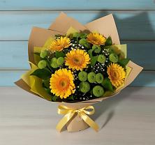 Букет цветов из:  Герберы и Хризантемы в Нововаршавке