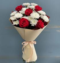 Букет цветов из:  Розы и Хризантемы в Нововаршавке