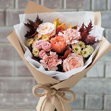 Букет цветов из:  Гвоздики, Хризантемы и Розы в Нововаршавке
