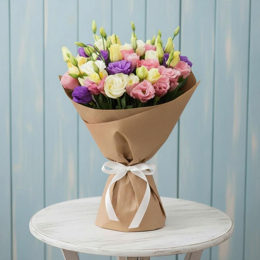 Букет цветов из: Лизиантусы в Нововаршавке