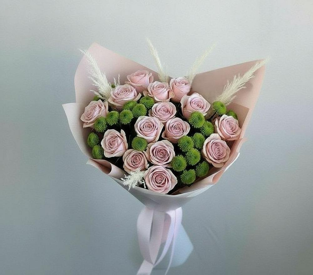 Букет цветов из: Розы и Хризантемы в Нововаршавке