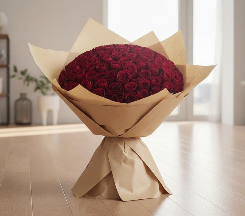 Букет 101 Красная роза в Нововаршавке