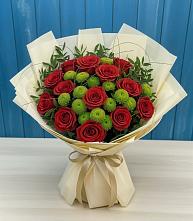 Букет цветов из:  Розы и Хризантемы в Нововаршавке