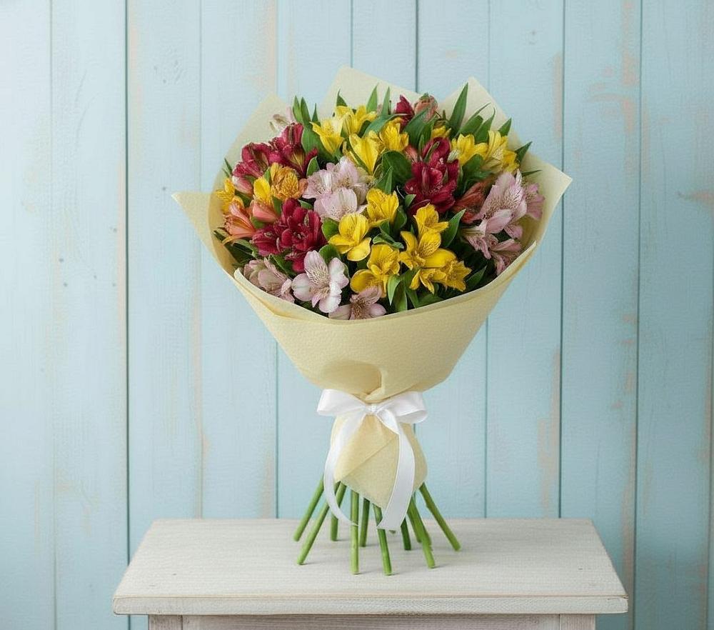 Букет цветов из: Альстромерии в Нововаршавке