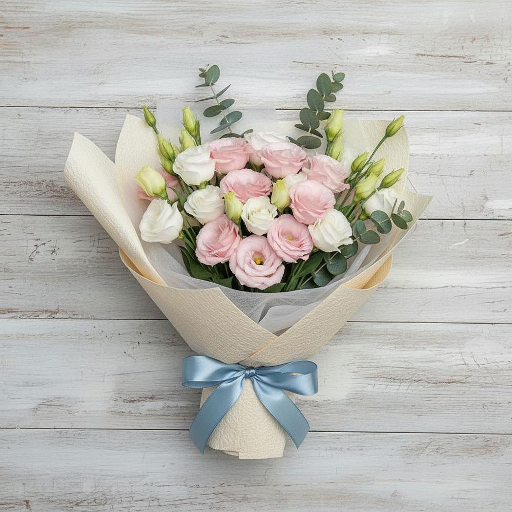 Букет цветов из: Лизиантусы в Нововаршавке